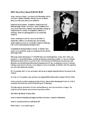 A preview of a PDF biography for Henry, Victor Roy